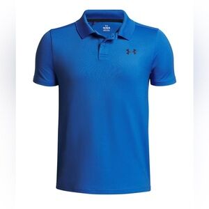 Under Armour Blue Matchplay Polo Shirt Youth Medium 10-12 YM UPF 50